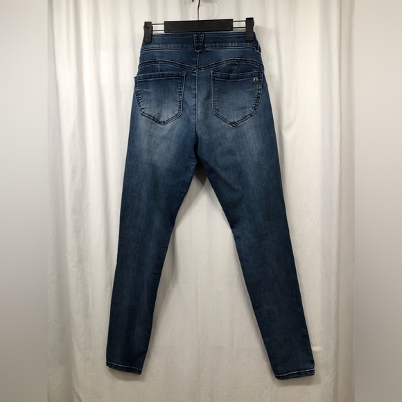 Democracy Absolution Booty Lift Jegging Blue Denim Stretch Distressed Size 4 - Picture 4 of 16